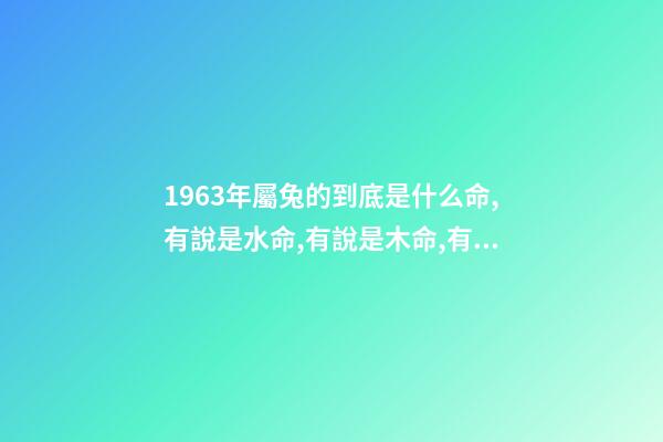 1963年屬兔的到底是什么命,有說是水命,有說是木命,有說是金命 水兔命屬于上等命嗎-第1張-觀點-玄機派